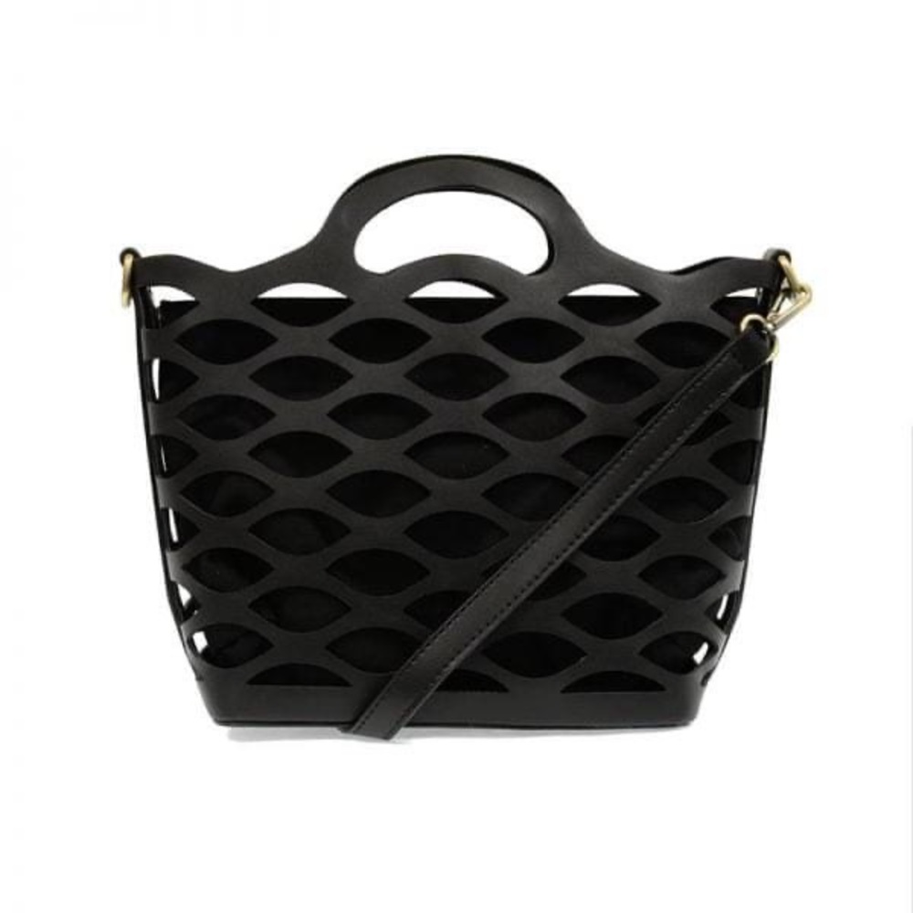 River Laser Cut Tote- Black